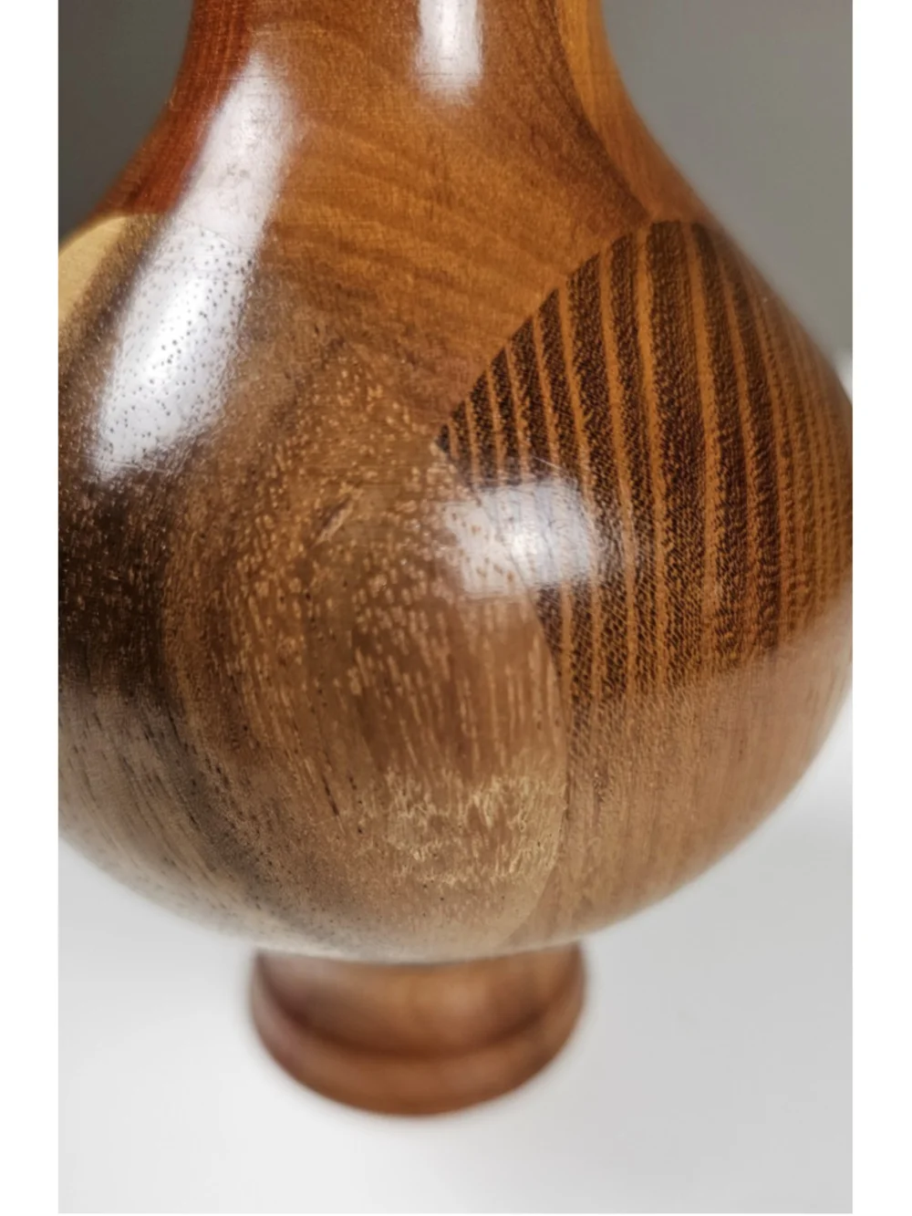 Hand Turned Segmented Wood Vase 6.5
